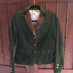 Trovata Dark Green Corduroy Jacket with Tweed trim